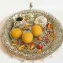 Silver-Plated Pooja Thali Set of 6 (10 Inches) – Perfect for Diwali Worship & Gifting