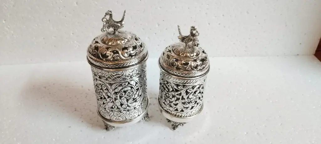 Silver-Coated Brass Incense Holder