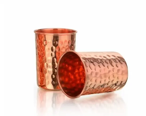 Tamra Pital Copper hammered Glass – 100% Pure Copper Drinkware