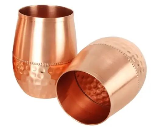 Pure Copper Glass Set – 2 Pieces (250ML Each)