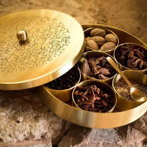 Floral-Etched Spice Box [8 INCH]