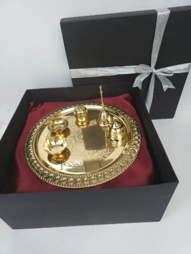 Brass Pooja Thali – Perfect for Diwali & Wedding Favors