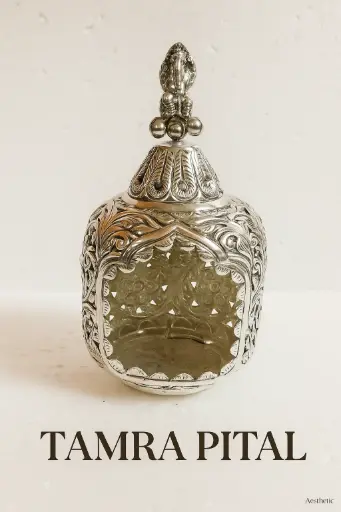 Brass Tea Light Candle Holder Stand with Silver Coating