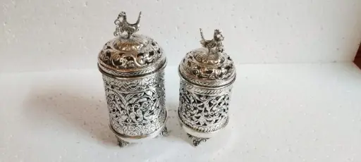 Silver-Coated Brass Incense Holder